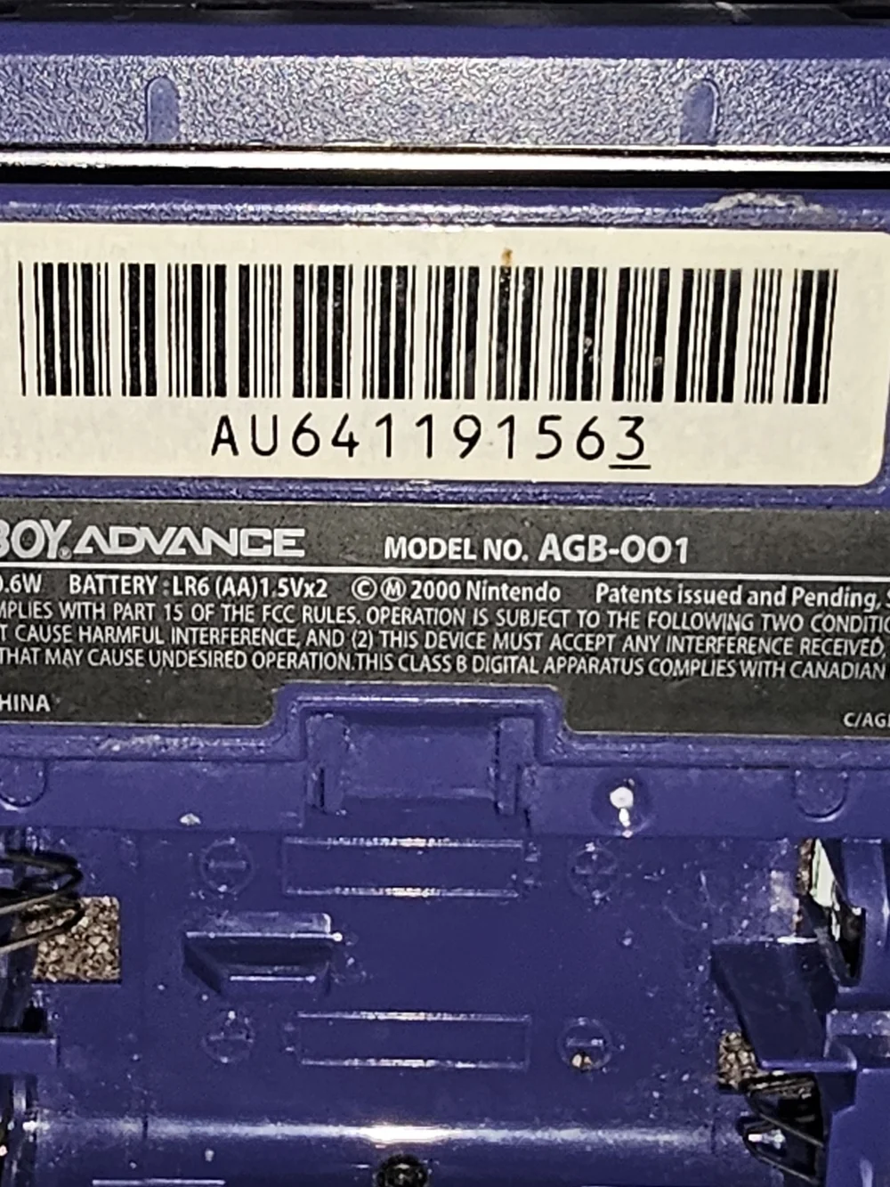 Nintendo Game Boy Advance Purple Portable Gaming Console